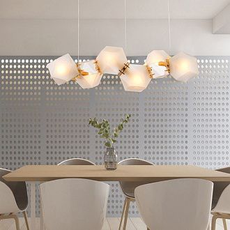 Подвесной светильник Gabriel Scott Welles Glass L2 40*40*35 см, 2*G9*40W, ImperiumLoft 40.2275-0, Золотистый