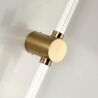 Бра Favourite Lignum 3057-2W, D100*W60*H800, золота, белый плафон цилиндрической формы из акрила