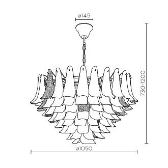 Подвесная люстра 105*73/120 см, 28*Е14 MODELUX premium ML.6777.28P GD золото