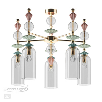 Подвесная люстра Odeon Light Bizet 4855/5C, диаметр 70 см, золото