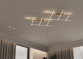 Накладной светильник 85*60*13 см, LED, 50W, 3000К, Maytoni Radiance MOD278CL-L50G3K золото матовое