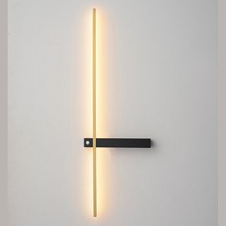 Настенный светильник 70 см, 6W, 3000-6000K, Crystal Lux CLT 077W700 BL-BS, черный-латунь
