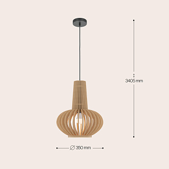 Светильник 35 см, Maytoni Roots MOD193PL-01W1, черный-дерево