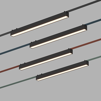 Трековый однофазный светильник 64 см, 24W, 3000K, Denkirs Belty Linear DK5577-BK, черный