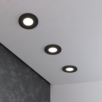 Влагозащищенный точечный светильник 125 MR16 черный матовый Elektrostandard, вр 6 см