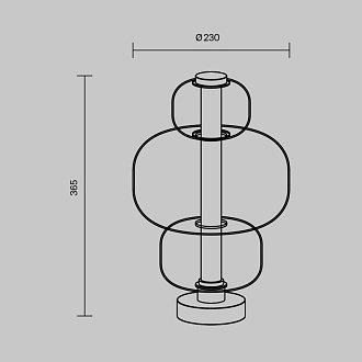 Настольный светильник 23*36,5 см, LED 15W 3000K Maytoni Modern Atmos MOD364TL-L15B3K черный