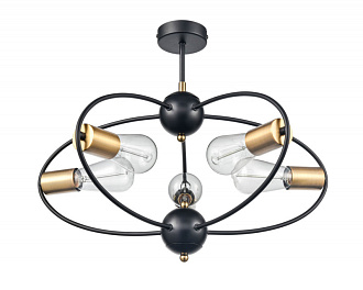 Потолочный светильник  55*41 см, 5*E27 черный, золото Vele Luce Crea VL6522L05