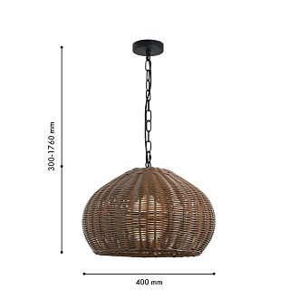 Подвес *40*30-176 см, 1*E27*40W, Favourite Wicker 4883-1P, черный