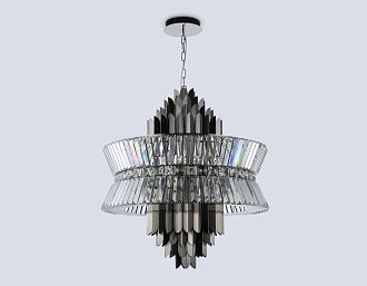 Подвесная люстра с хрусталем **75-120 см, 18*E14*40W, K, Ambrella Light High Light LH41026, черный