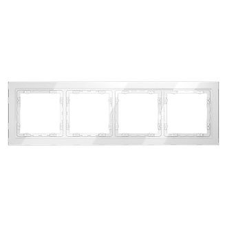 Рамка стеклянная Voltum S70 на 4 поста, белый, стекло Стекло/пластик  VLS110401