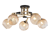 Люстра Ø620 x H240, мм, 5*40W (200W), AB+BK (Бронза + Черный) Rilon 5074/5 AB+BK