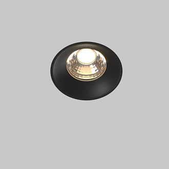 Встраиваемый светильник 7,4*7,4*6 см, LED, 12W, 3000К, Maytoni Technical ROUND DL058-12W3K-TRS-B черный, вр 7,5 см