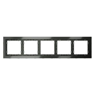 Рамка стеклянная Voltum S70 на 5 постов, титан, стекло Стекло/пластик  VLS110506