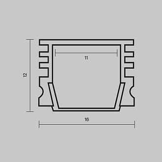 Алюминиевый профиль накладной 16x12 (Белый, 2 м), ALM-005-W-2M 631006, 200*2*1 см, Maytoni  631006, Белый