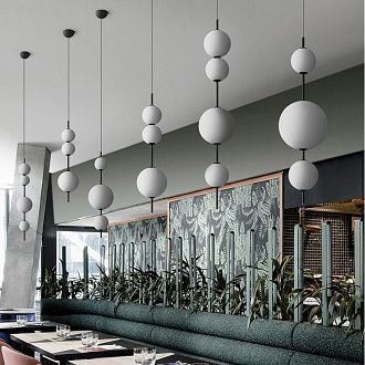 Подвесной светильник White beads Pendant D50 50*50*170 см, 3*LED*10W, 3000K, ImperiumLoft 40.2133-0, Чёрный