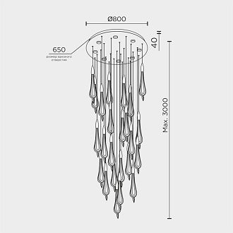 Люстра *80*300 см, LED*104W, 4000K, Modelux  ML.89181.25 BS, Латунь