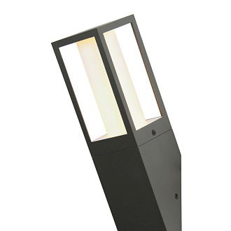 Уличный светильник Favourite Later 3036-1W, D75*W75*H312, каркас черного цвета, внешний плафон из прозрачного стекла, внутренний цилиндрический плафон из белого матового  акрила, IP65
