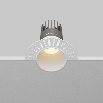 Встраиваемый светильник 9*10 см, вр 6 см, *LED*10W, 3000K, Maytoni Dip DL120-10W-3K-TRS-W, Белый