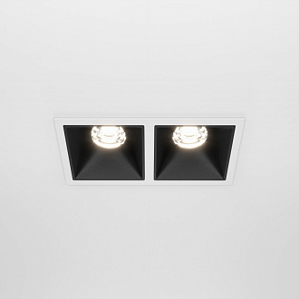 Светильник 13 см, 20W, 4000K, Maytoni Downlight Alfa LED DL043-02-10W4K-SQ-WB, белый-черный, вр 5,5*11,5 см