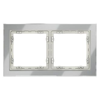 Рамка стеклянная Voltum S70 на 2 поста, сталь, стекло Стекло/пластик  VLS110205