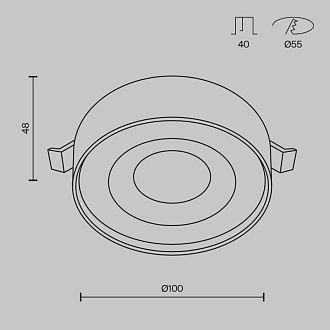 Встраиваемый светильник LED*11W*4000К Maytoni Technical Planet, Белый DL035-2-L6W4K, вр 5,5 см