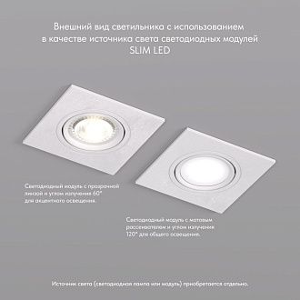 Светильник встраиваемый 9,3*9,3*2,5 см, вр 7,5 см, 1*GU5.3*10W, Denkirs Billum DK3021-WH, белый