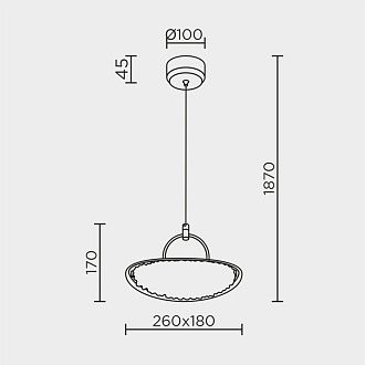 Подвесной светильник 25*18*185 см, LED 8W, 3000 / 6000K, Черный, Золото MODESTYLE MS.2326.1