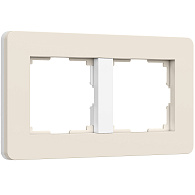 W0023066 Рамка на 2 поста Split, айворибелый, soft-touch Werkel, 4690389206054