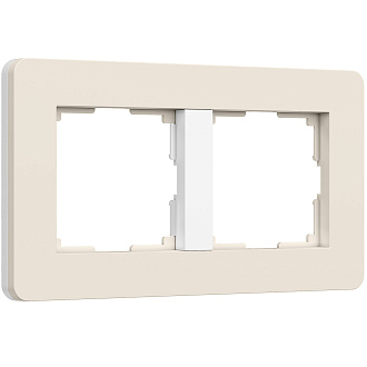 W0023066 Рамка на 2 поста Split, айворибелый, soft-touch Werkel, 4690389206054
