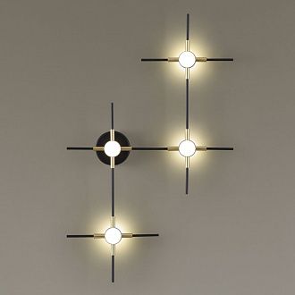Бра 39*60 см, 14W, 4000K Odeon Light Costella 3906/14WL, черный-золото