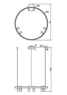 Подвесной светильник 90*90*318 см, 6* LED, 40W, 3000К-4000К Maytoni Satellite MOD102PL-L42BK черный