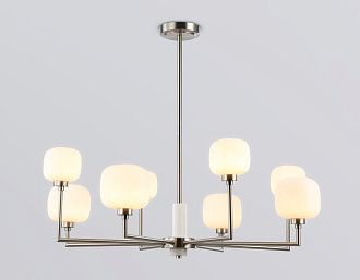 Люстра на штанге с мрамором **30-68 см, 8*G9*40W, K, Ambrella Light High Light LH53003, сатин