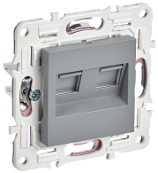 SKANDY Розетка комп. 2-ая RJ45 кат.6 SK-K04Gr сер. IEK, SK-K20-2-K03