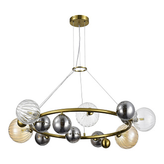 Люстра подвесная 95*200 см, 12*G9, 20 м2 ST Luce SL1515.303.12 латунь
