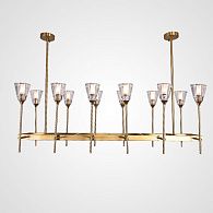 Люстра на штанге TORCHE DE VERRE Linear Chandelier 12 139*45*50 см, 12*G9*40W, ImperiumLoft 40.1548, Латунь