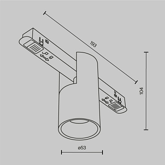 Светильник на шине 5,3*5,3*10,4 см, LED, 7W, 4000К, Maytoni Technical ALFA TR122-2-7W4K-BS латунный