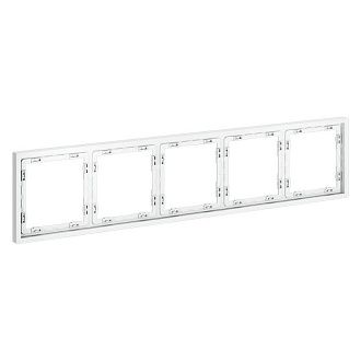 Рамка пластиковая Voltum S70 на 5 постов, белый матовый пластик Soft touch VLS100502