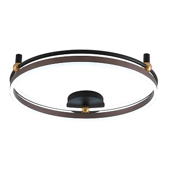 Светильник потолочный 68*10 см, LED*72W 3000-6300K Черный/Кофейный/Золото Crystal Lux FERNANDO PL72W LED COFFEE/BLACK