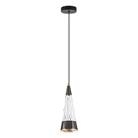 Подвесной светильник 8*8*140 см, LED 12W, 4000K, Чёрный, Хром LED4U L7121-1 СR-BK