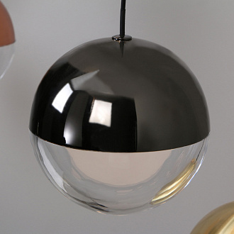 Подвесной светильник 12*180 см, 5W, Favourite luna 4369-1P черный глянцевый, белый и прозрачный акрил