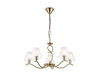 Подвесная люстра со стеклянными плафонами **79- см, 5*E14*40W, K, Ambrella Light High Light LH57091, латунь