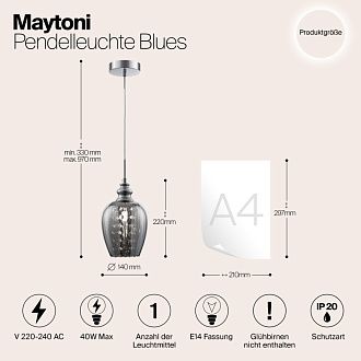 Подвес хрустальный Maytoni диаметр 170 мм Fusion MOD033-PL-01-N серый