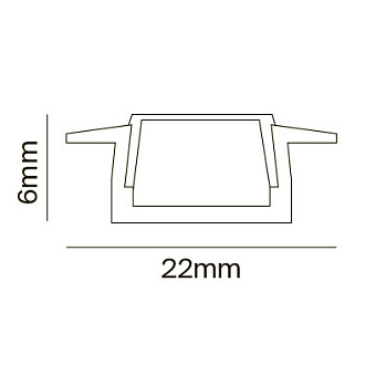Алюминиевый профиль  Встраиваемый 2000*22*6 мм Maytoni Technical Led Strip ALM004S-2M Белый, цена за штуку