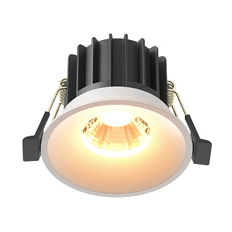 Встраиваемый светильник 8 см, 12W, 2700K, Maytoni Round DL058-12W2.7K-W, белый, вр 7,5 см