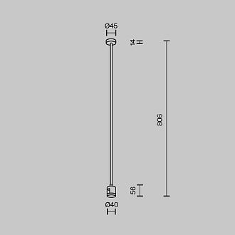 Комплектующие для трековой системы  TRA159C-IPCL1-PT 4,5*4*-80,6 см, *Maytoni technical Accessories for tracks Flarity TRA159C-IPCL1-PT, Платина
