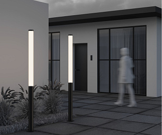 Уличный наземный светильник Maytoni Ginza O041FL-L100B3K, 100W LED, 3000K, черный