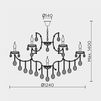 Подвесная люстра 124*124*140 см, Е14 25x40W, Золото MODELUX premium ML.7003.25P