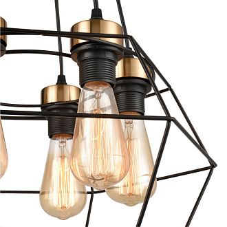 Подвесной светильник  47*147 см, 6*E27 черный, золото Vele Luce Tempo VL6322P06