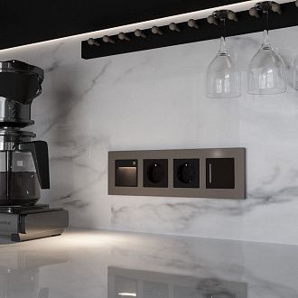 W0042963/ Рамка на 4 поста Slab (бронза софт) Werkel 4690389193538