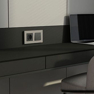 W0022917 Рамка на 2 поста Slab, дымчатый софт Werkel, 4690389218415